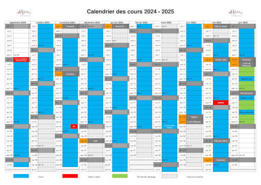 Calendrier 2024 2025 small